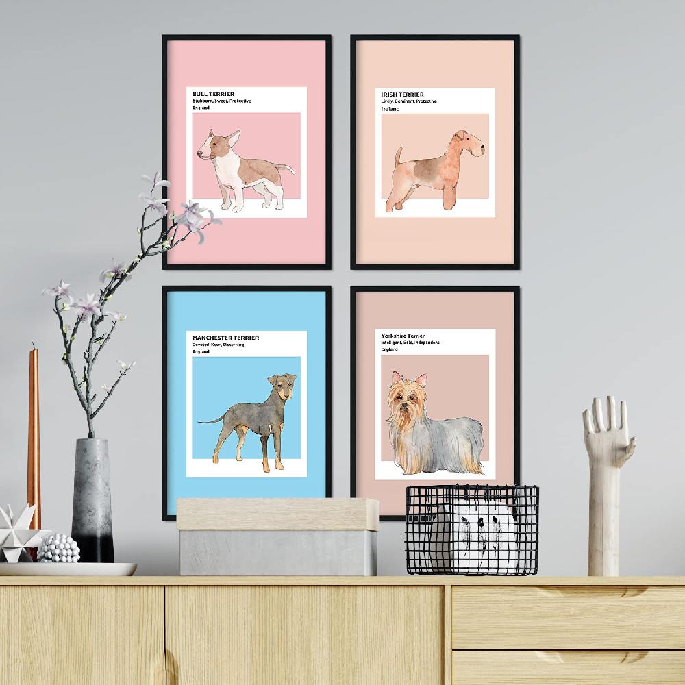 nacnic Set de láminas Terrier en tonos cálidos y pastel Tienda