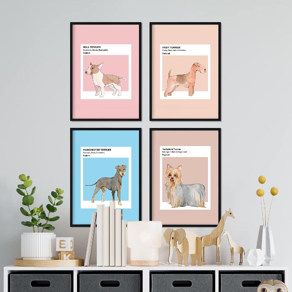 nacnic Set de láminas Terrier en tonos cálidos y pastel Tienda