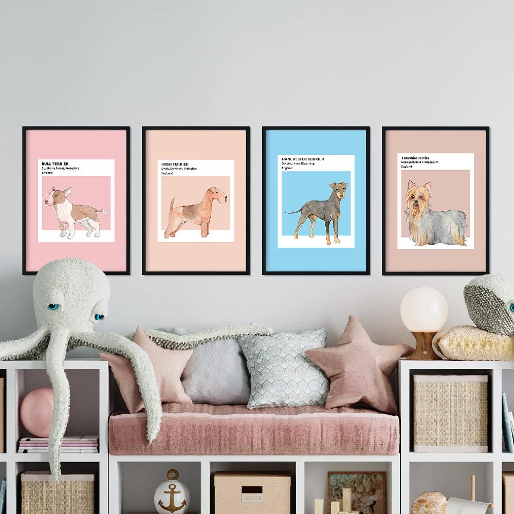 nacnic Set de láminas Terrier en tonos cálidos y pastel Tienda