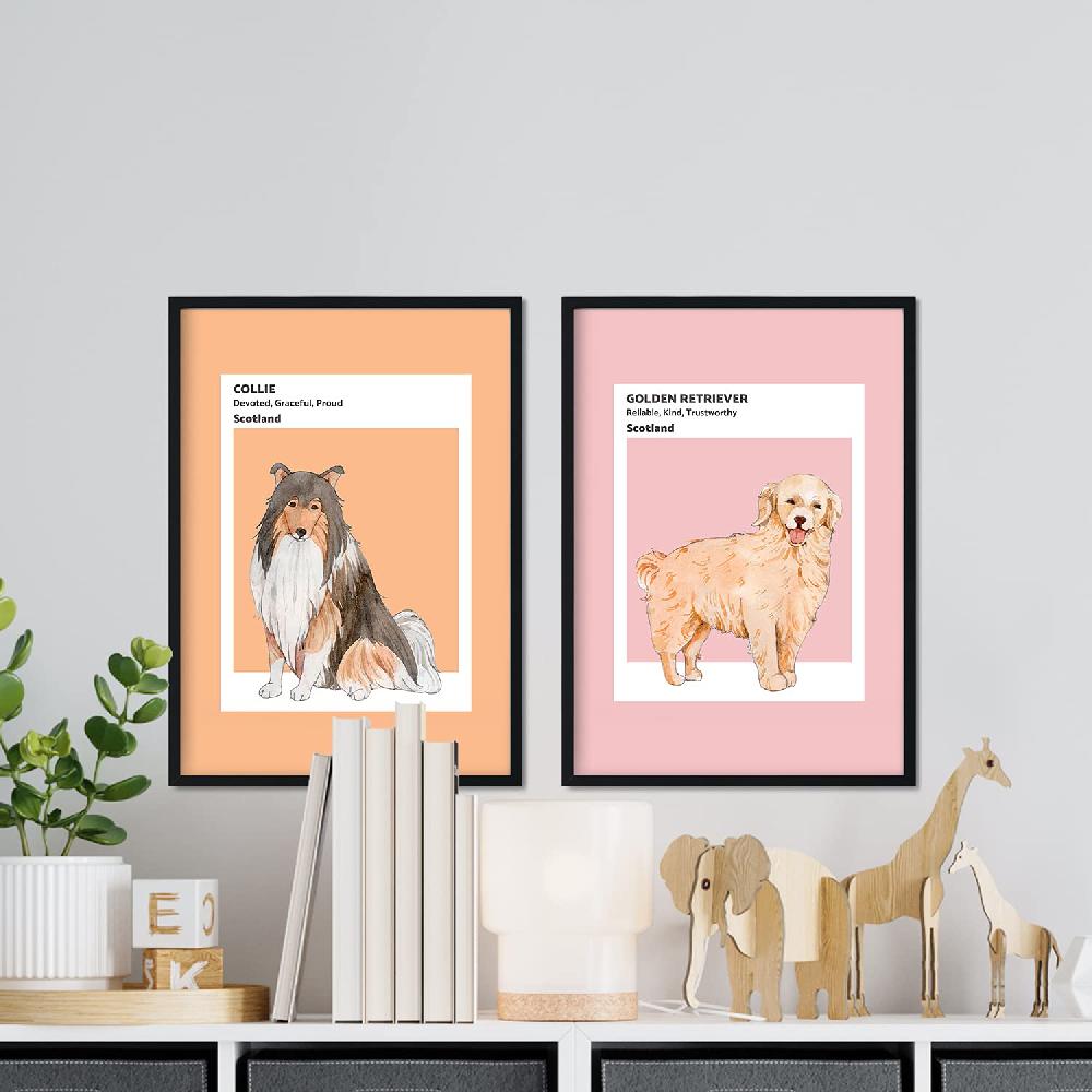 nacnic Set de Láminas de Perros Escoceses en Tonos Cálidos y Pastel Tienda
