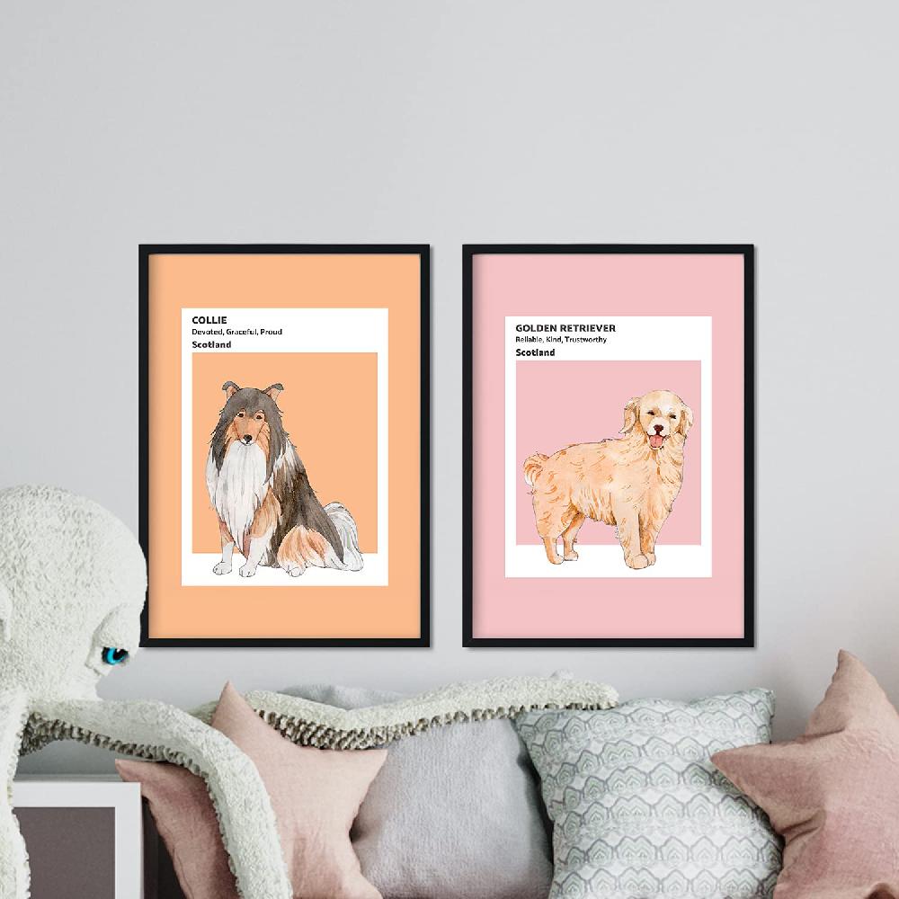 nacnic Set de Láminas de Perros Escoceses en Tonos Cálidos y Pastel Tienda