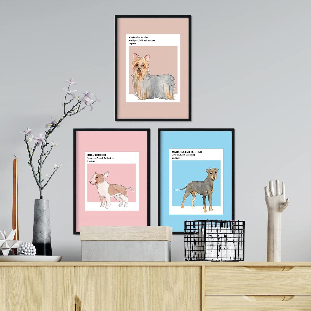 nacnic Set de láminas de razas de perro en tonos pastel de Inglaterra Mejor oferta