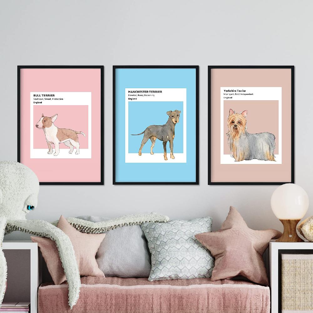 nacnic Set de láminas de razas de perro en tonos pastel de Inglaterra Mejor oferta