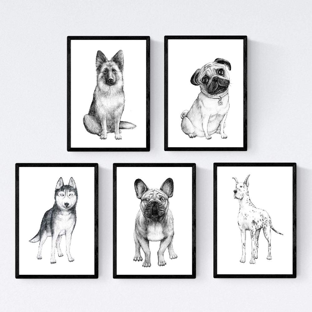 nacnic Pack de láminas de Perros de raza