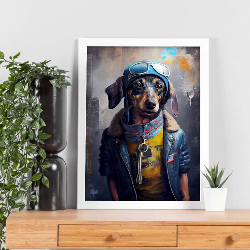 nacnic Lámina Nacnic de Dachshund Aviador en Fotografía a Color Últimos 3 días