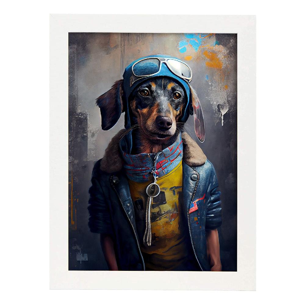 nacnic Lámina Nacnic de Dachshund Aviador en Fotografía a Color Últimos 3 días