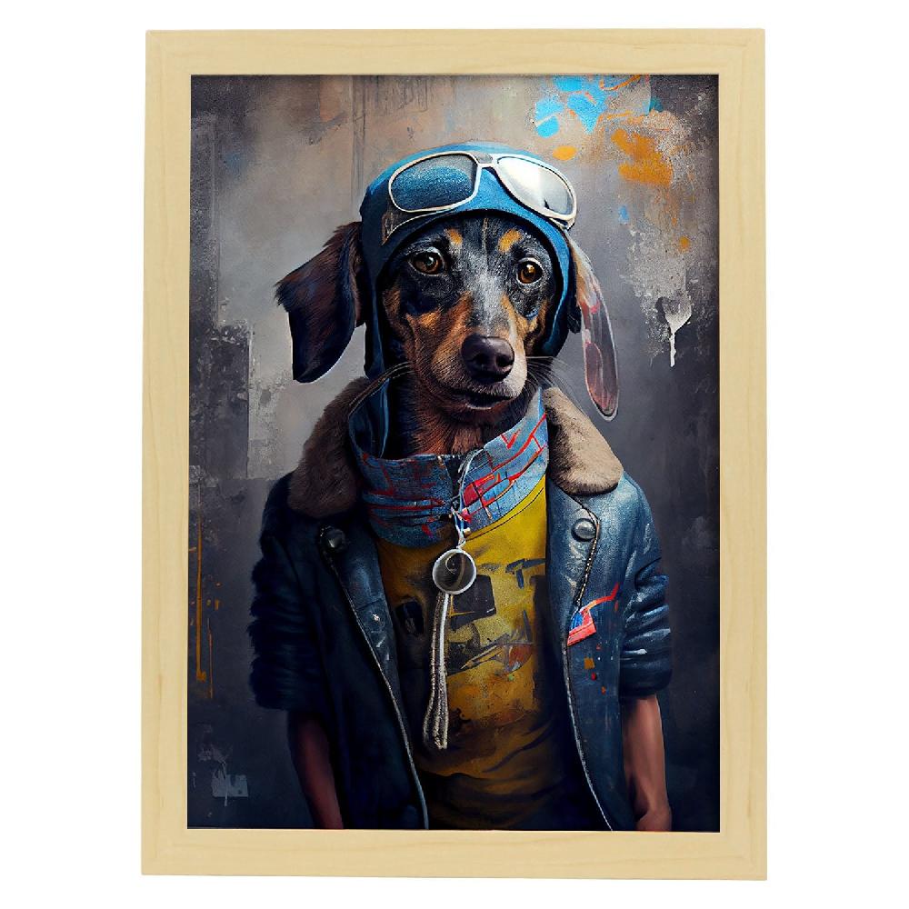 nacnic Lámina Nacnic de Dachshund Aviador en Fotografía a Color Últimos 3 días
