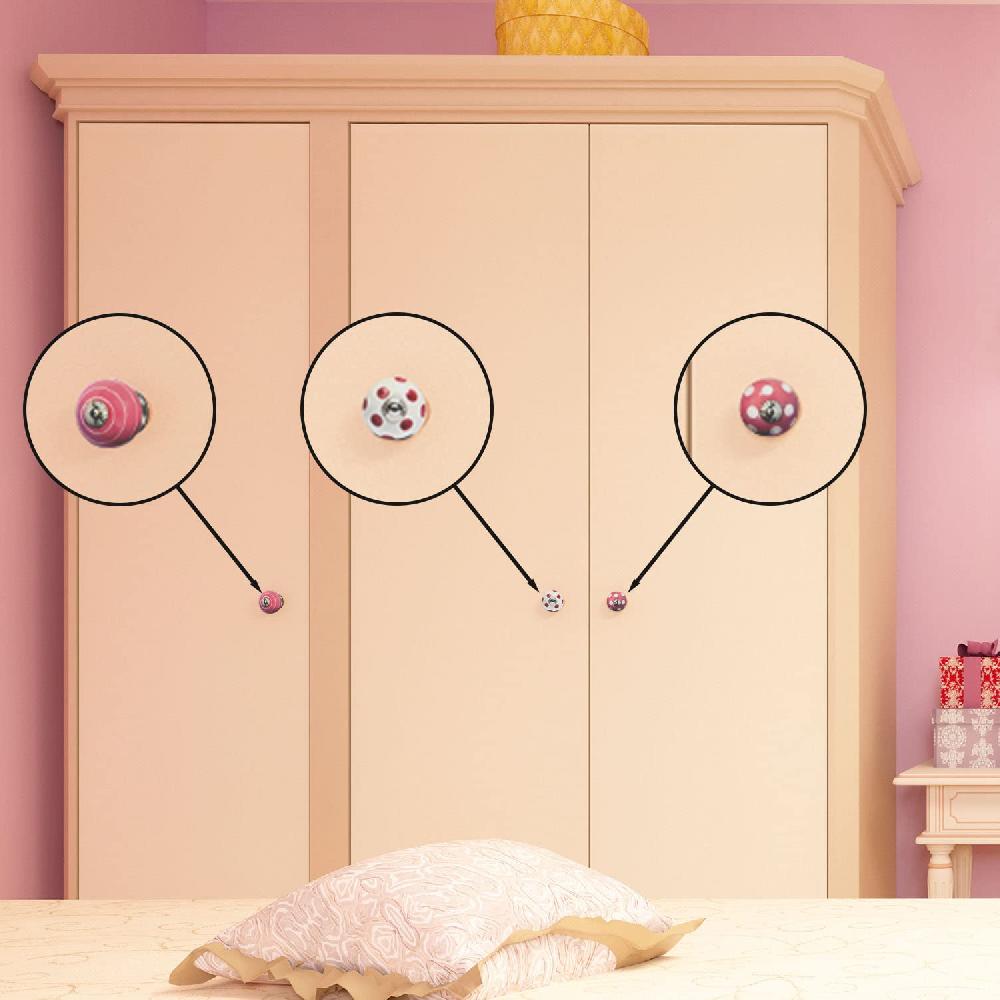 nacnic Set de 8 pomos tiradores de cerámica rosa y blanco para muebles y habitación infantil Solo queda un día
