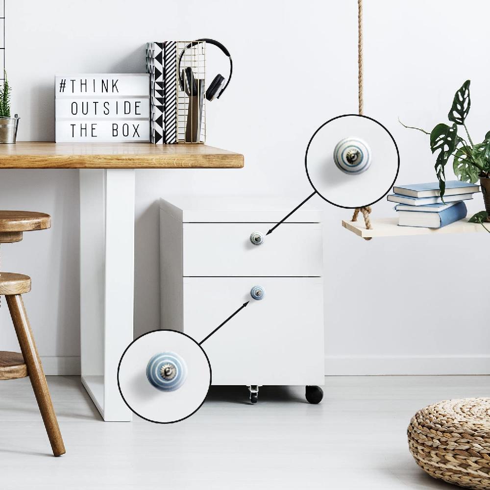 nacnic Set de 8 Pomos Tiradores de Cerámica Azul y Blanco para Muebles y Habitación Infantil Superdescuento