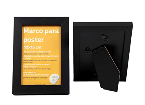 nacnic Set de 10 Marcos Negros tamaño 10x15cm. Marco de Color Negro Limitado a 3 días
