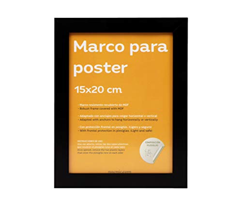 nacnic Set de 4 Marcos Negros tamaño 15x20cm. Marco de Color Negro Libre de impuestos