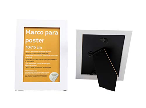 nacnic Set de 10 Marcos blancos para fotos posters láminas diplomas. Tamaño(10x15 cm).Robustos de MDF y frontal de plexiglas.Marcos blancos para colgar de alta calidad Última moda