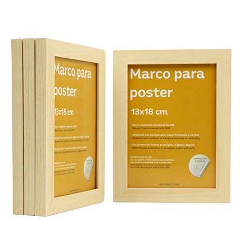 nacnic Set de 4 Marcos Nogal Robustos para Fotos con Plexiglas Ofertas de temporada