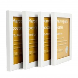 nacnic Set de 4 Marcos blancos para fotos posters láminas diplomas. Tamaño(13x18 cm).Robustos de MDF y frontal de plexiglas.Marcos blancos para colgar de alta calidad Grandes ahorros