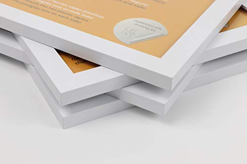 nacnic Set de 4 Marcos blancos para fotos posters láminas diplomas. Tamaño(18x24 cm).Robustos de MDF y frontal de plexiglas.Marcos blancos para colgar de alta calidad Precio ultrabajo