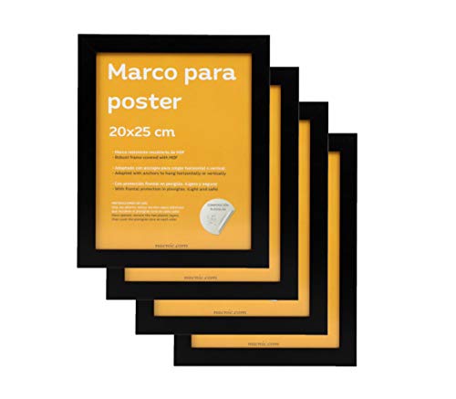 nacnic Set de 4 Marcos Negros tamaño 20x25cm. Marco de Color Negro Venta caliente