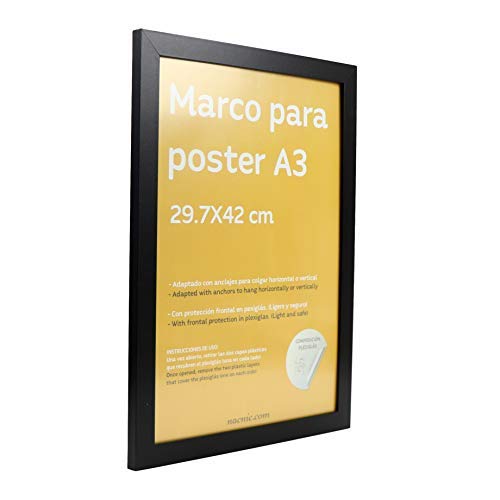 nacnic Marco Negro para Fotos y Posters A3 Tienda