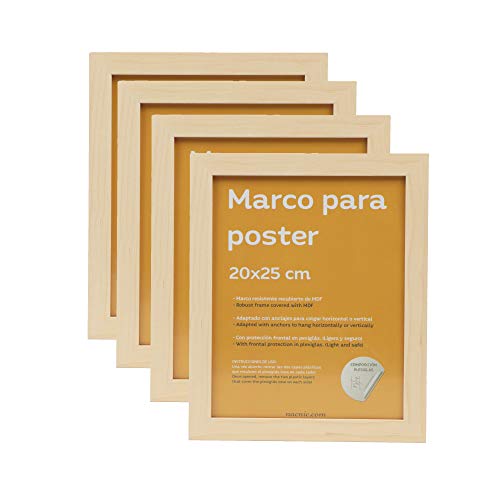 nacnic Set 4 Marcos Nogal para Fotos de MDF y Plexiglas