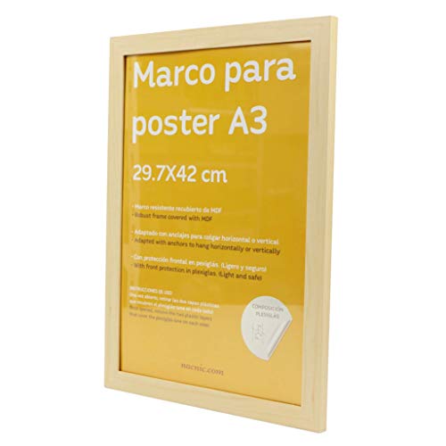 nacnic Marco de Madera de Nogal Robusto para Posters con Frontal de Plexiglas Grandes descuentos