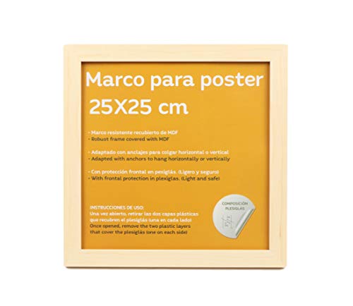 nacnic Marco de Nogal Robusto para Láminas con Frontal de Plexiglas Tienda de fábrica