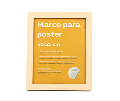 nacnic Marco de madera de nogal robusto con frontal de plexiglas para láminas Limitado a 3 días
