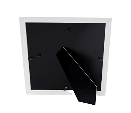 nacnic Set de 4 Marcos blancos para fotos posters láminas diplomas. Tamaño(25x25 cm).Robustos de MDF y frontal de plexiglas.Marcos blancos para colgar de alta calidad Oferta exclusiva