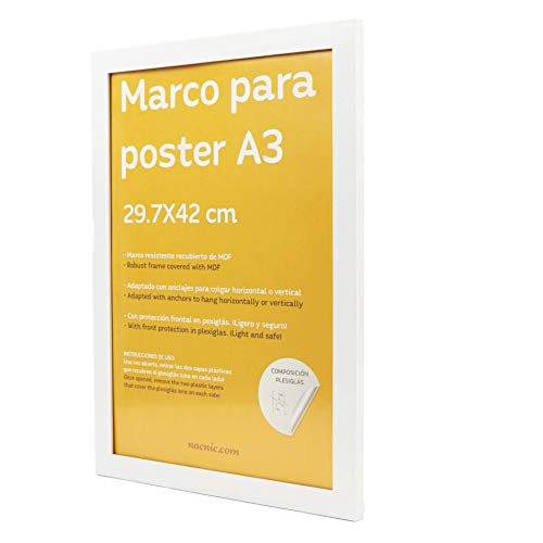 nacnic Marco Blanco Robusto para Posters de Alta Calidad Ofertas especiales