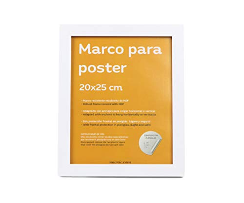 nacnic Marco Blanco Robusto para Láminas con Frontal de Plexiglas