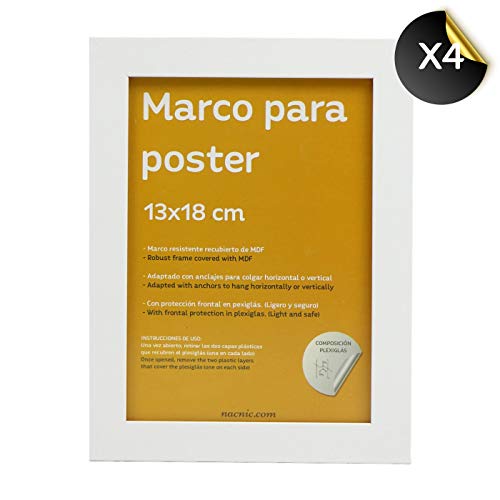 nacnic Tamaño de Marco Blanco (10 SET - |20x25cm|x2 - |13x18cm|x4 - |10x15cm|x4). Marco blanco para fotos carteles diplomas Últimos 2 días