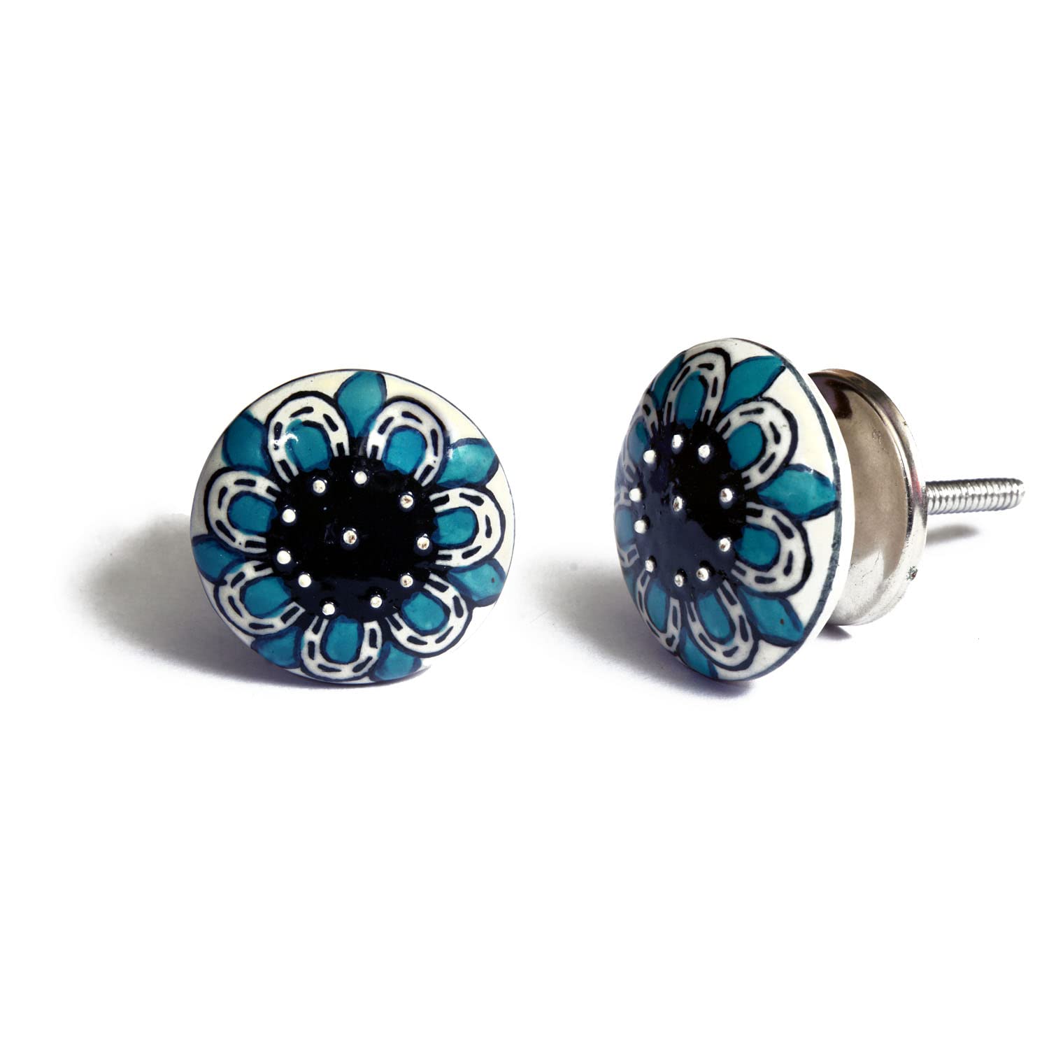 nacnic Set de 12 Pomos de Cerámica con Diseño de Flores Vintage Solo queda un día