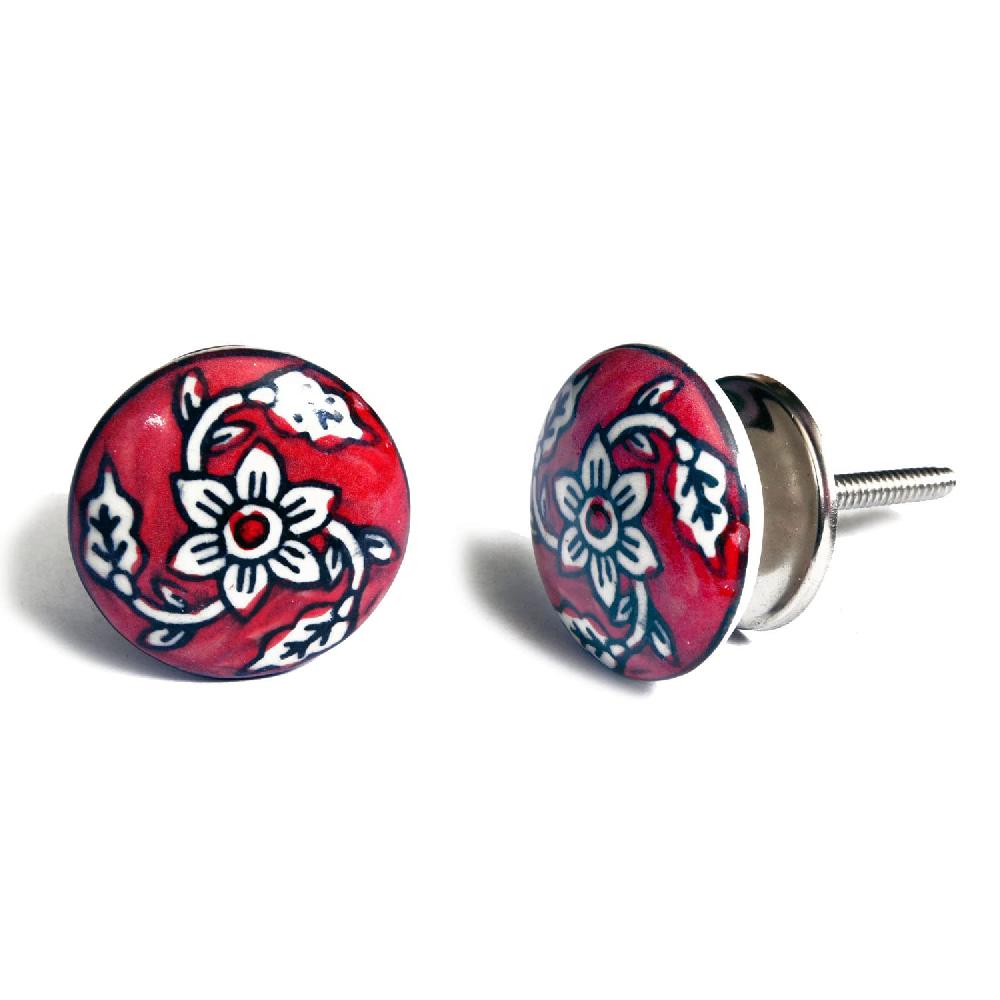 nacnic Set de 12 Pomos de Cerámica con Diseño de Flores Vintage Solo queda un día