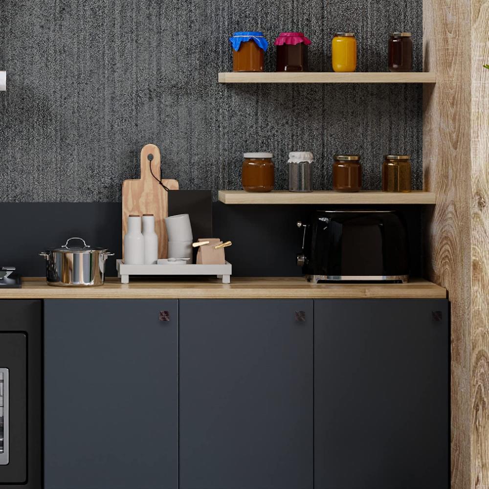 nacnic Juego de 6 pomos tiradores de piedra cuadrados con líneas doradas para cocina y baño Oferta exclusiva