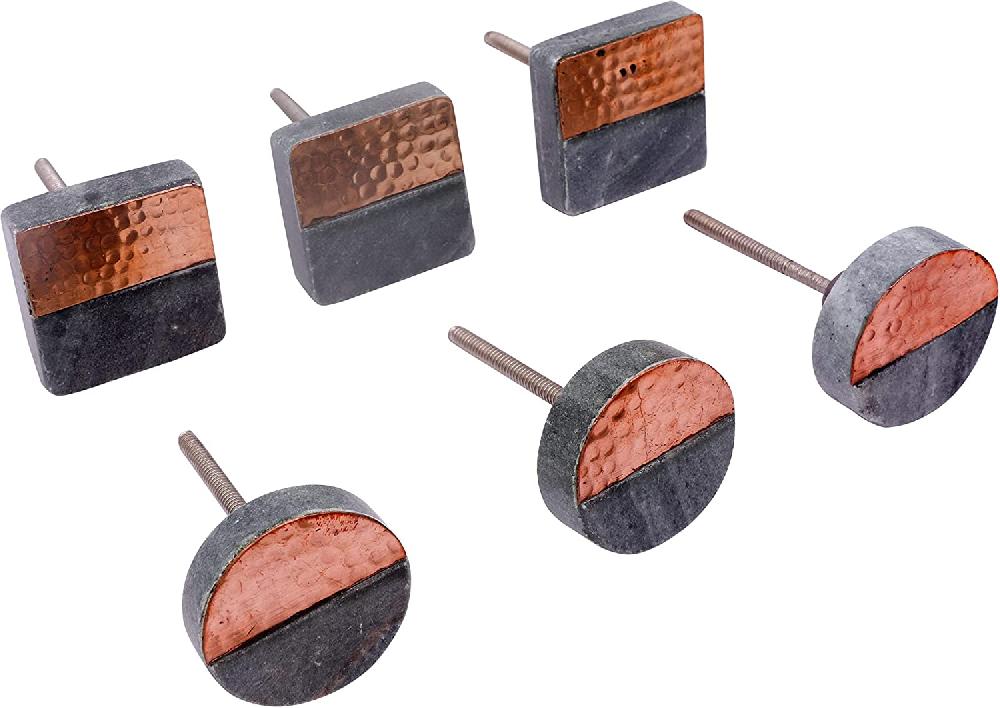 nacnic Juego de 6 pomos de piedra tono pizarra para cocina y baño Devoluciones gratuitas