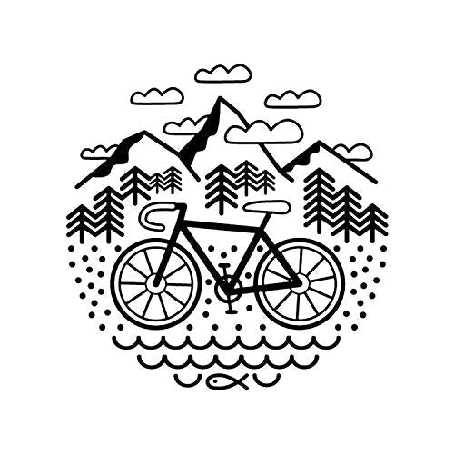nacnic Pegatina de Pared Estilo Nórdico con Diseño de Aventura en Bici y Montañas Geométricas En línea