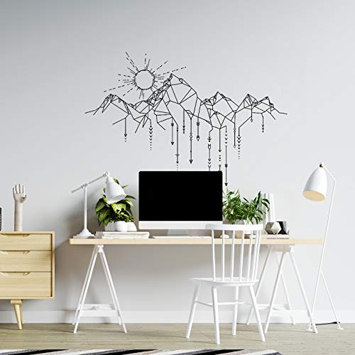 nacnic Pegatina de pared estilo nórdico con diseño geométrico y detalles de flechas y sol