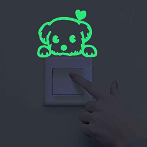 nacnic Vinilo Decorativo de Perrito Corazón Luminoso en la Oscuridad