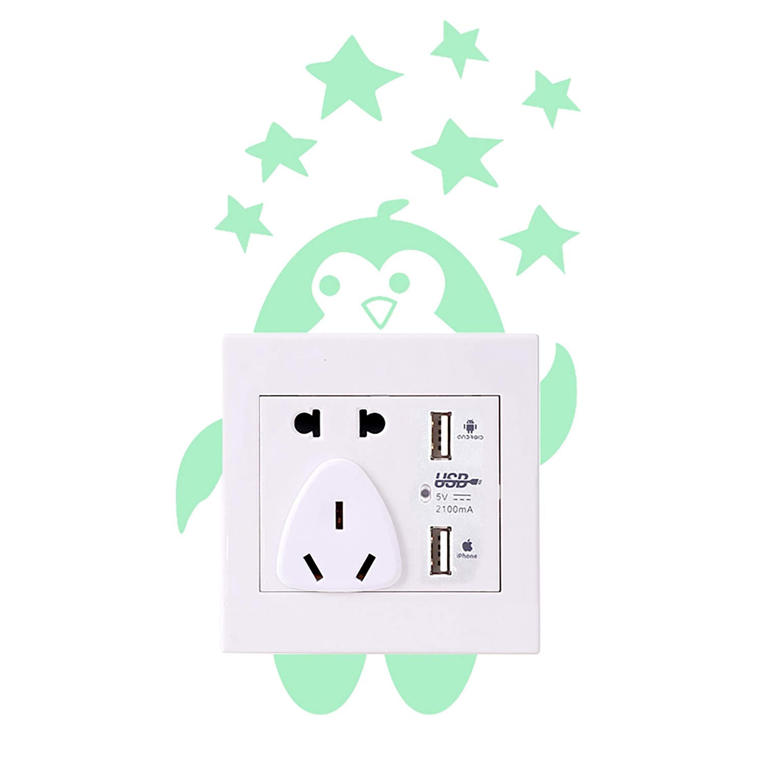 nacnic Pegatinas Fluorescentes de Pinguino para Enchufe o Interruptor Venta caliente