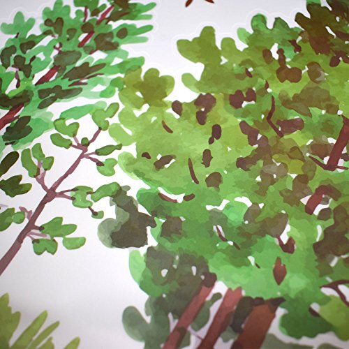 nacnic Vinilo Decorativo Acuarela de Bosque para Habitaciones Infantiles - Lámina Rebajas de fábrica