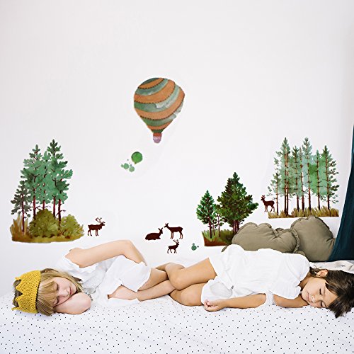 nacnic Vinilo Decorativo Acuarela de Bosque para Habitaciones Infantiles - Lámina Rebajas de fábrica