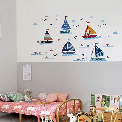 nacnic Lamina Adhesiva de Barcos en el Océano para Dormitorios Infantiles Los más vendidos