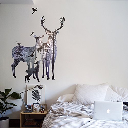 nacnic Vinilo Decorativo de Ciervos para Salón Habitaciones Tienda