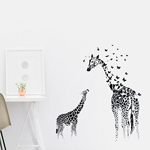 nacnic Pegatina de Pared Adhesiva de Girafa con Mariposas - Vinilo Decorativo para Oficinas y Estudios Mejor oferta