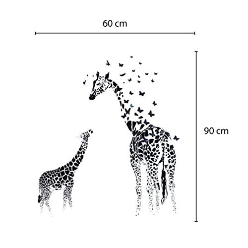 nacnic Pegatina de Pared Adhesiva de Girafa con Mariposas - Vinilo Decorativo para Oficinas y Estudios Mejor oferta