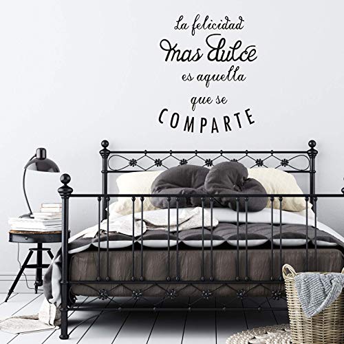 nacnic Pegatina de Pared Vinilo Decorativo en Español - La Felicidad Más Dulce es Aquella que se Comparte - Láminas Oficina y Tiendas ÚLTIMAS EDICIONES