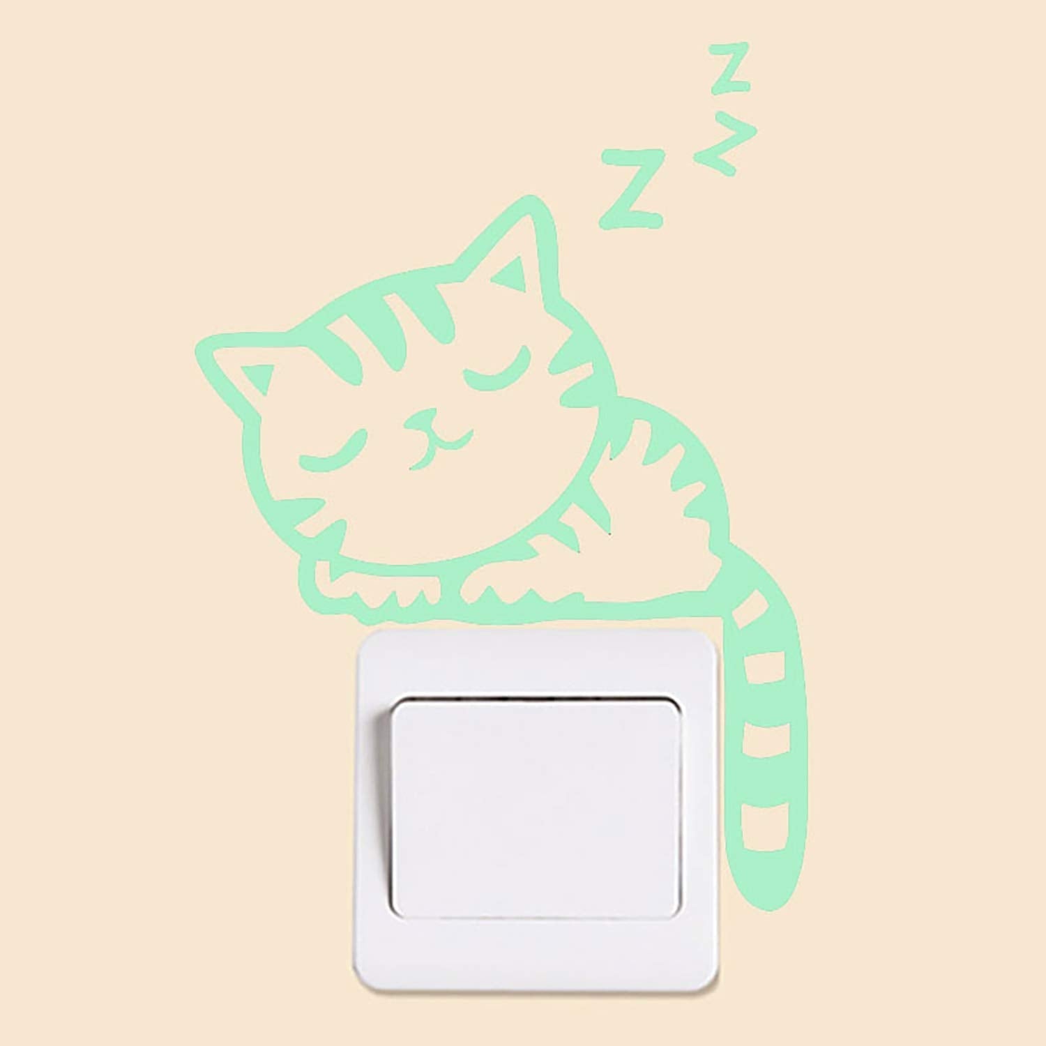 nacnic Vinilo decorativo fluorescente de Gato Durmiendo para enchufe o interruptor Precio de fábrica