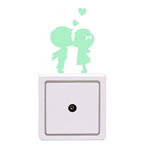 nacnic Pegatinas de pared fluorescentes de niños besándose para enchufe o interruptor Solo hoy
