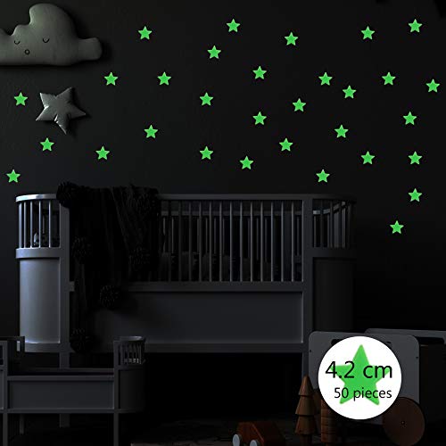 nacnic Pegatinas de pared 3D Estrellas Fluorescentes Amarillas - Láminas Superdescuento