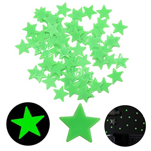 nacnic Pegatinas de pared 3D Estrellas Fluorescentes Amarillas - Láminas Superdescuento