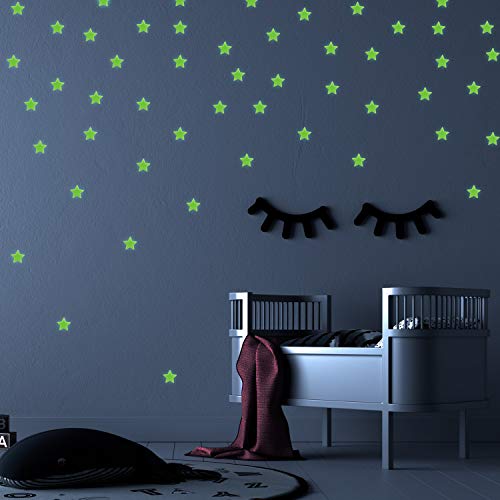 nacnic Pegatinas de Pared 3D Estrellas Fluorescentes Amarillas