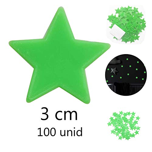 nacnic Pegatinas de Pared 3D Estrellas Fluorescentes Amarillas Grandes descuentos